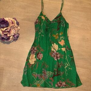 Zara Green Floral Dress with Straps